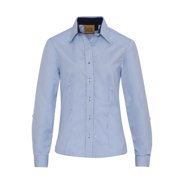 Executive Light Blue Stripes Blouse For Women